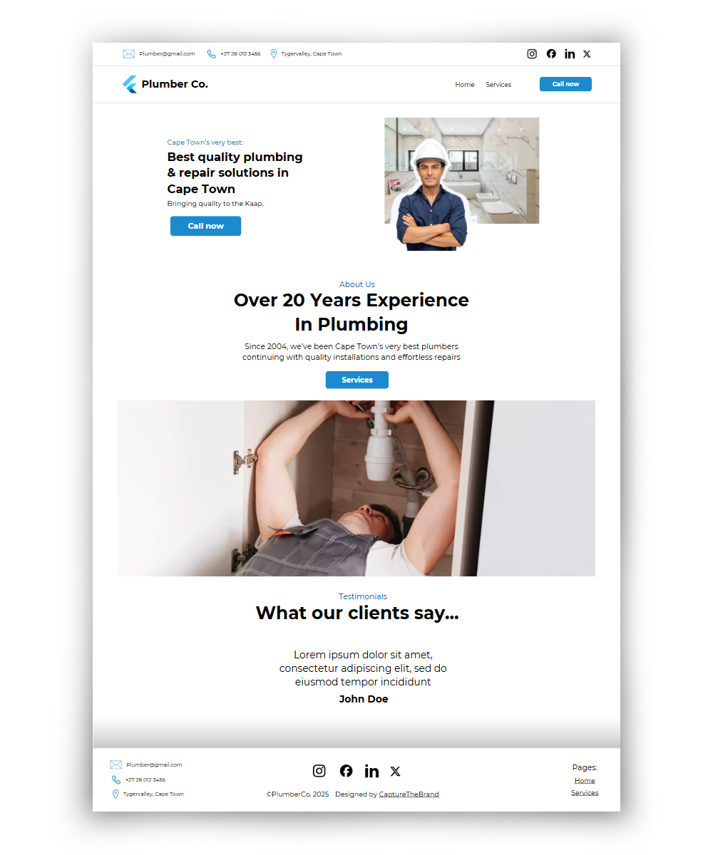 Plumber Website Example